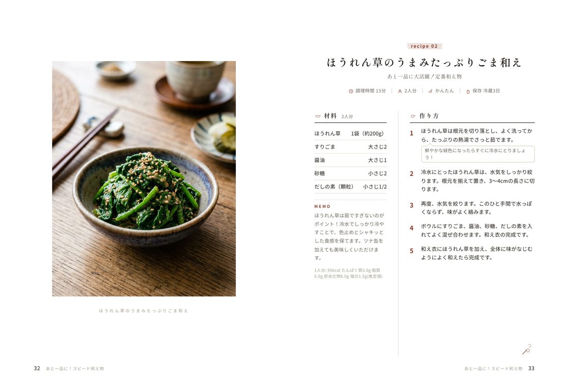 見開き・ゆったりのレイアウト例。余白を広くとった落ち着いた誌面。